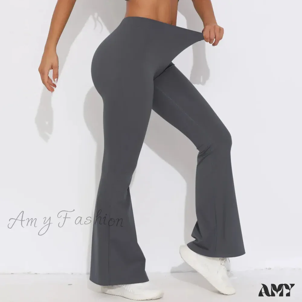 Scrunch Butt Gym Flare Sexy V Waist Push Up Naked Feeling Yoga Pants Workout Tights Leggings