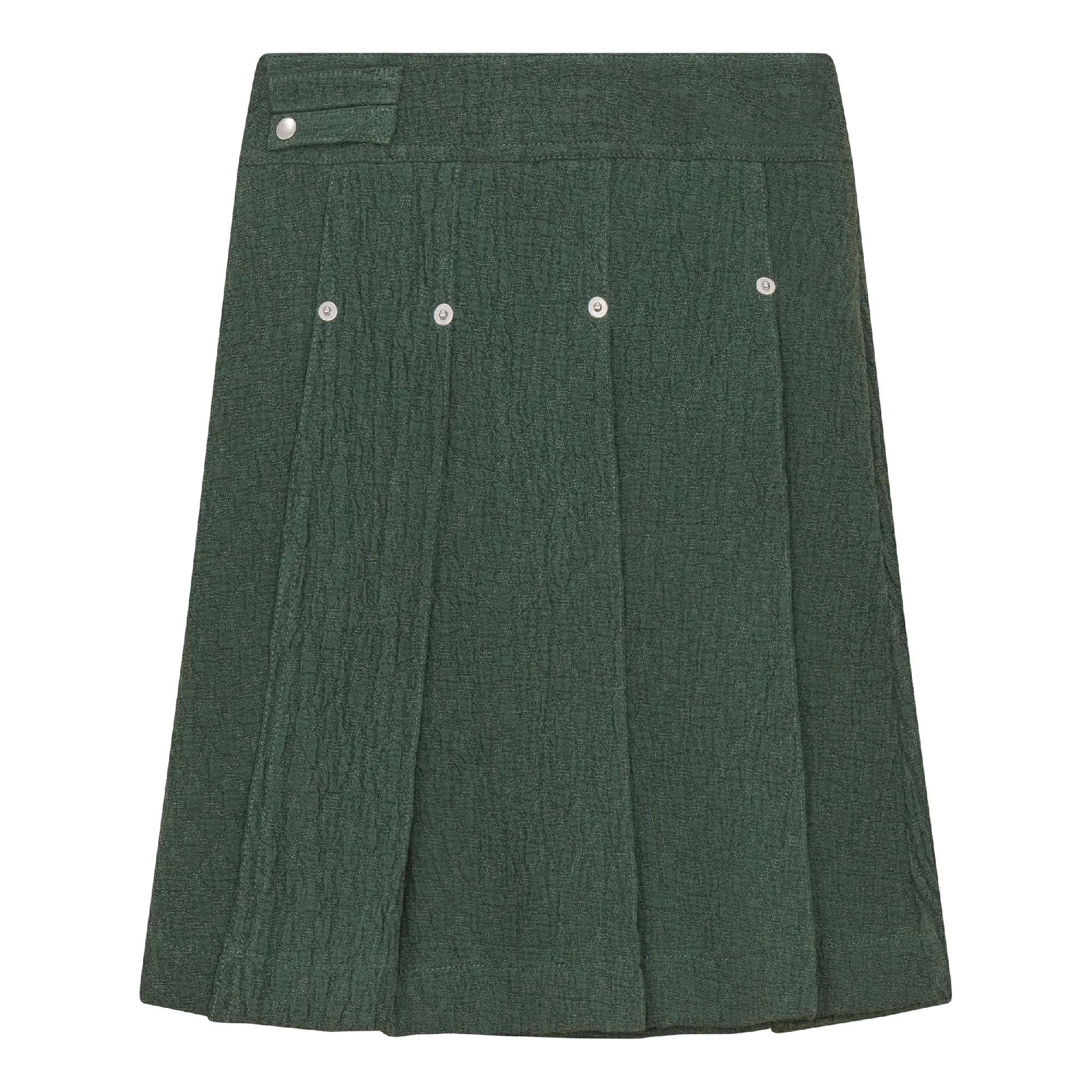 set outfit textured pleated skirt and tee - green