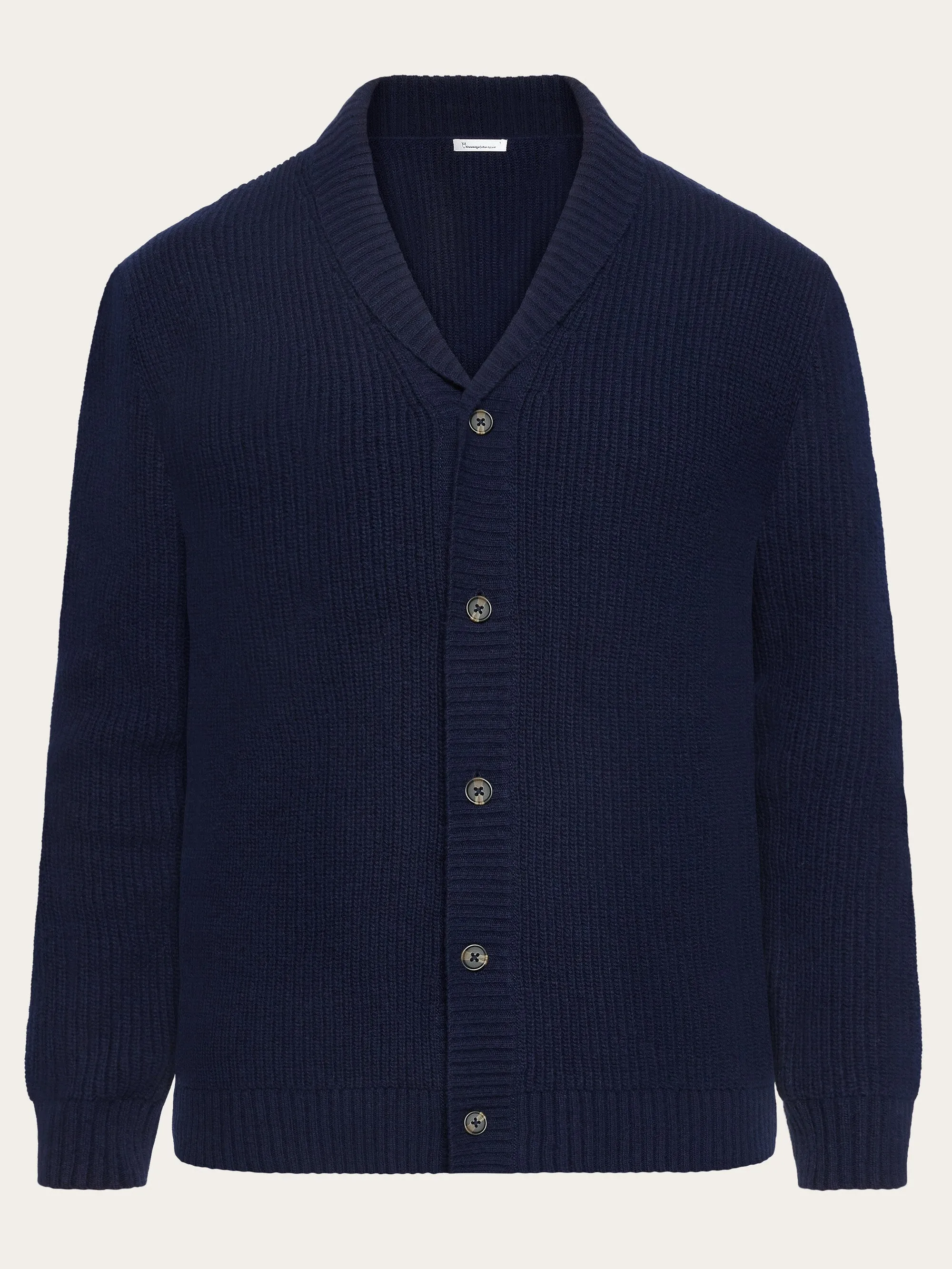 Shawl neck wool cardigan - RWS - Total Eclipse