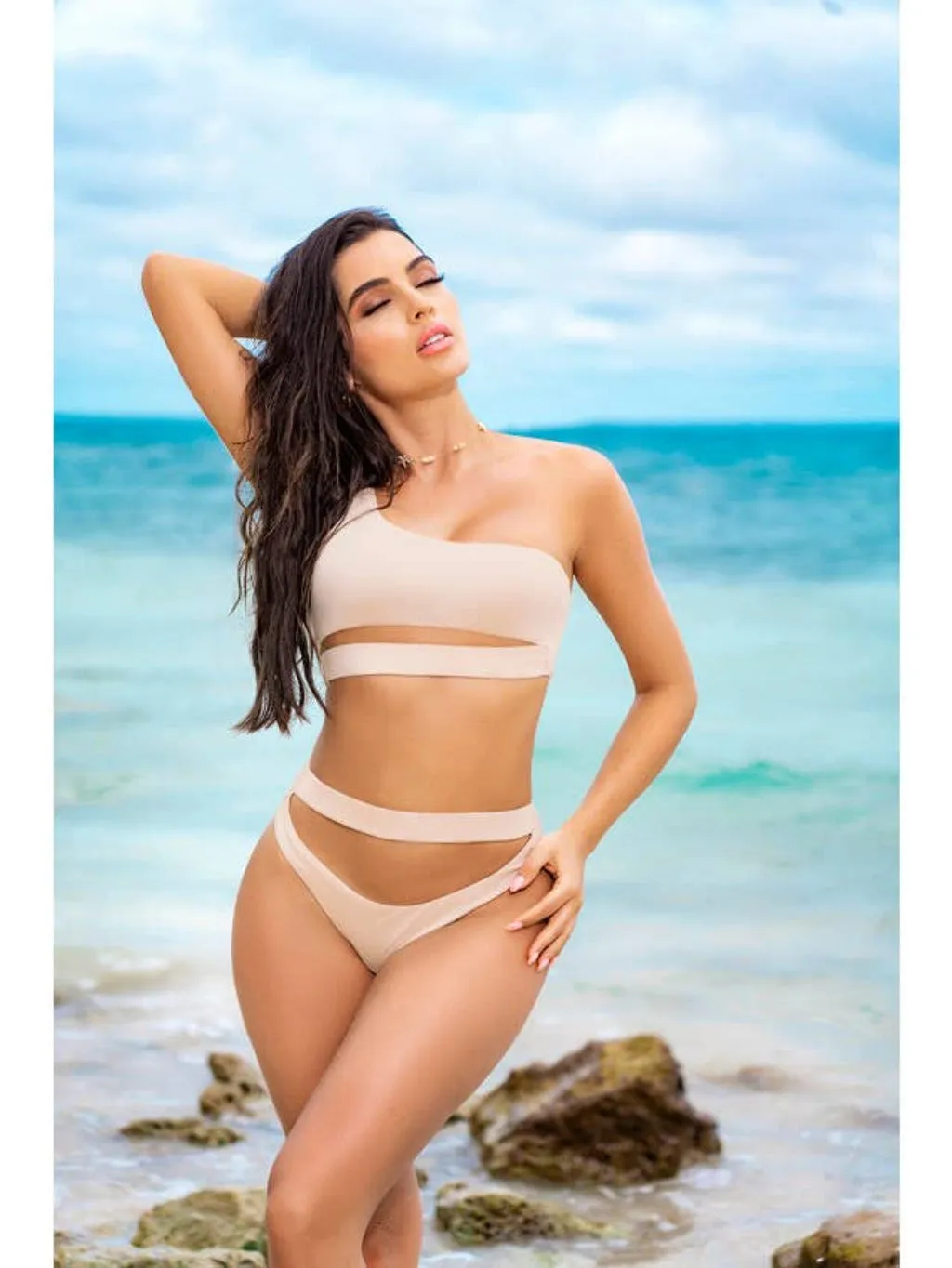 Shimmery In Greece Swimsuit - Ivory