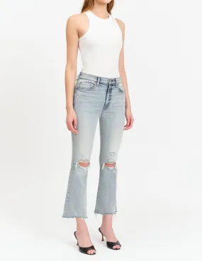 Shy Girl High rise Crop Flare Austin Distressed