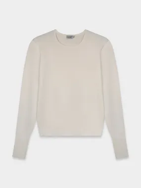 SILK KNIT SWEATER-CREAM