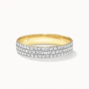 Slim Diamond Pave Boyfriend Ring in 10k Gold