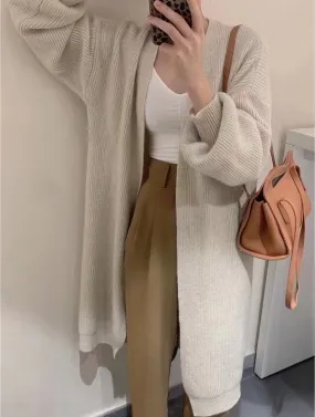 Solid Colour Knitted Cardigan