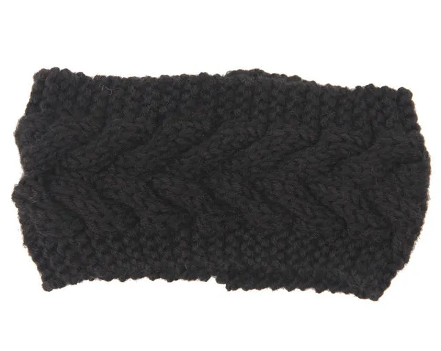 Solid Wide Knitting Woolen Headband Winter Warm Ear Crochet Turban Hair Accessories For Women Girl Hair Band Headwraps