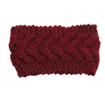 Solid Wide Knitting Woolen Headband Winter Warm Ear Crochet Turban Hair Accessories For Women Girl Hair Band Headwraps