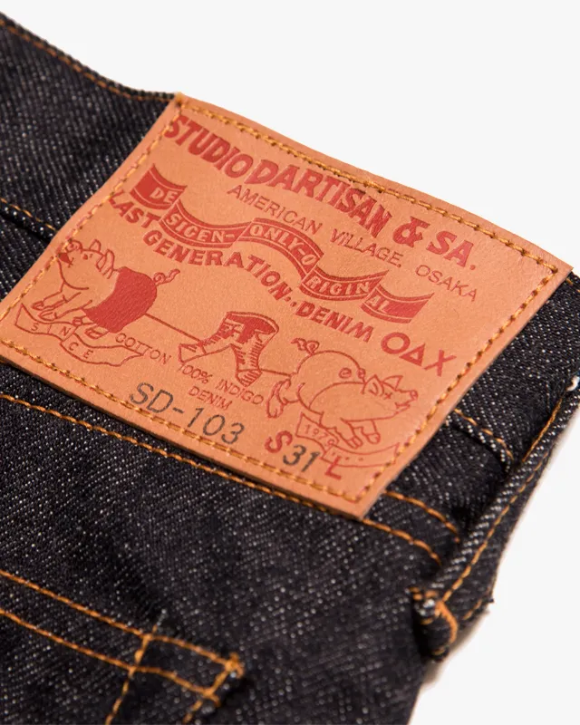 Studio D'Artisan SD-103 Slim Straight Mens Jeans - 15oz Indigo Selvedge / Onewash