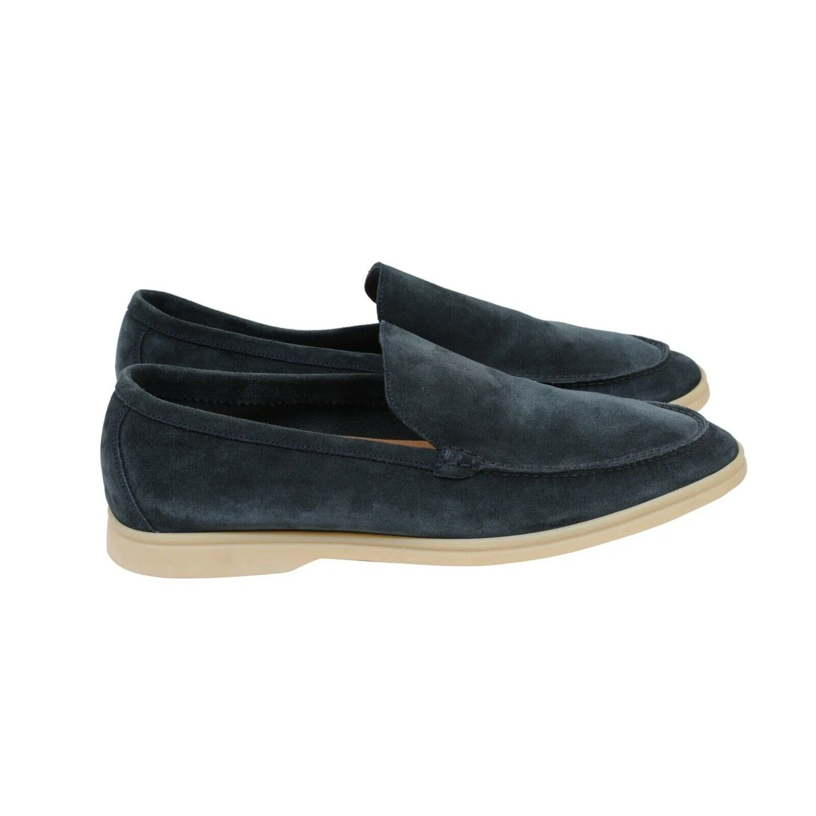 Summer Walk Navy Blue Suede Low Top Slip On Loafer