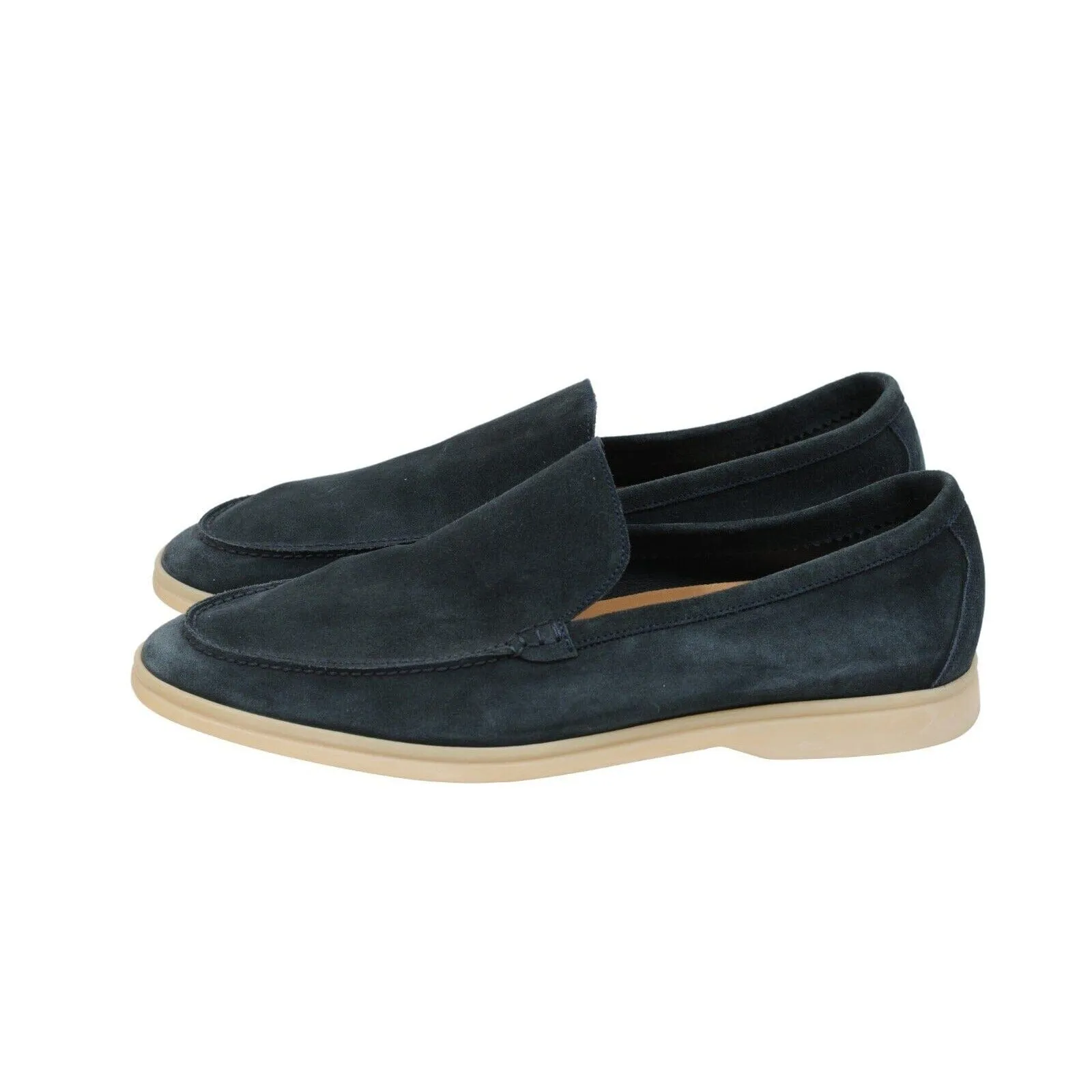 Summer Walk Navy Blue Suede Low Top Slip On Loafer