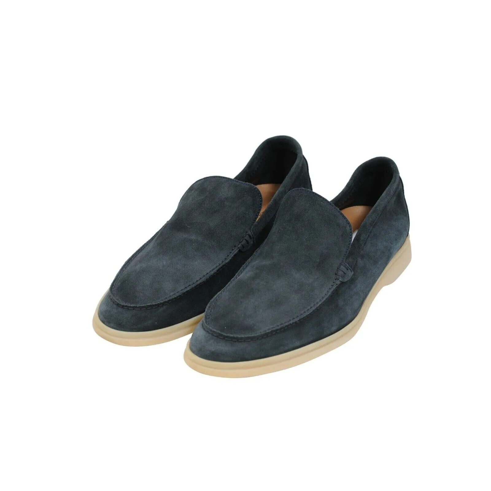 Summer Walk Navy Blue Suede Low Top Slip On Loafer