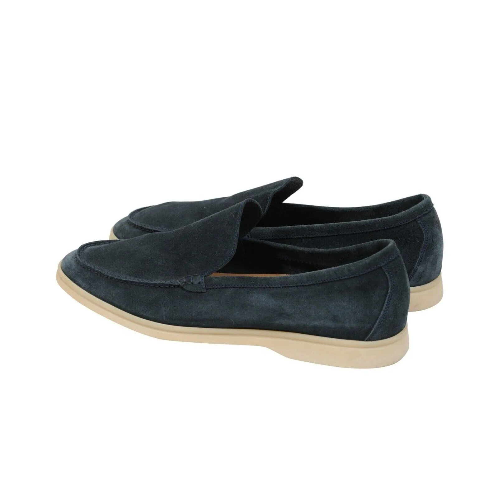 Summer Walk Navy Blue Suede Low Top Slip On Loafer