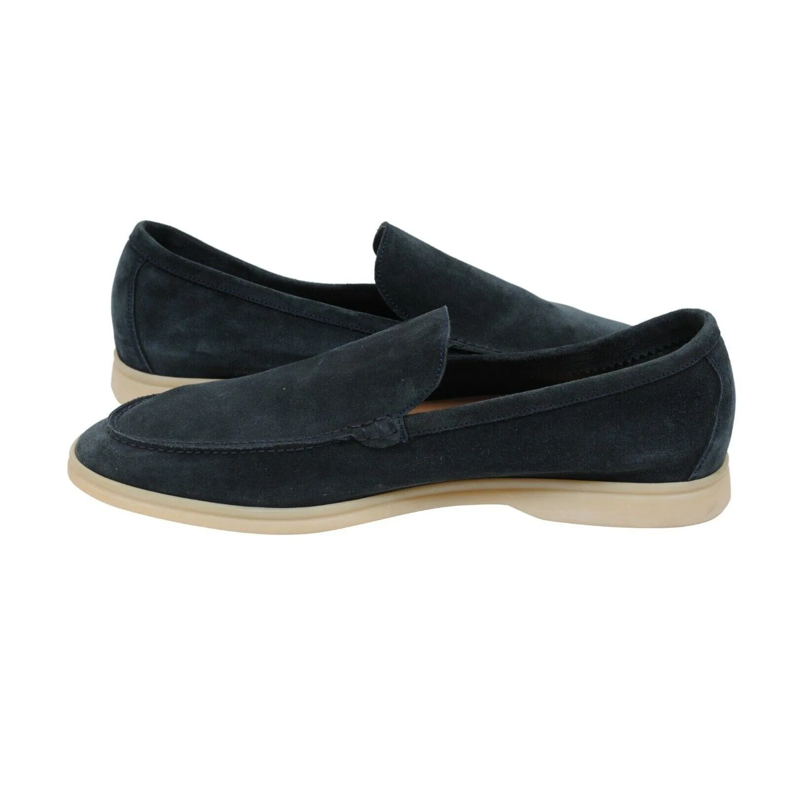 Summer Walk Navy Blue Suede Low Top Slip On Loafer