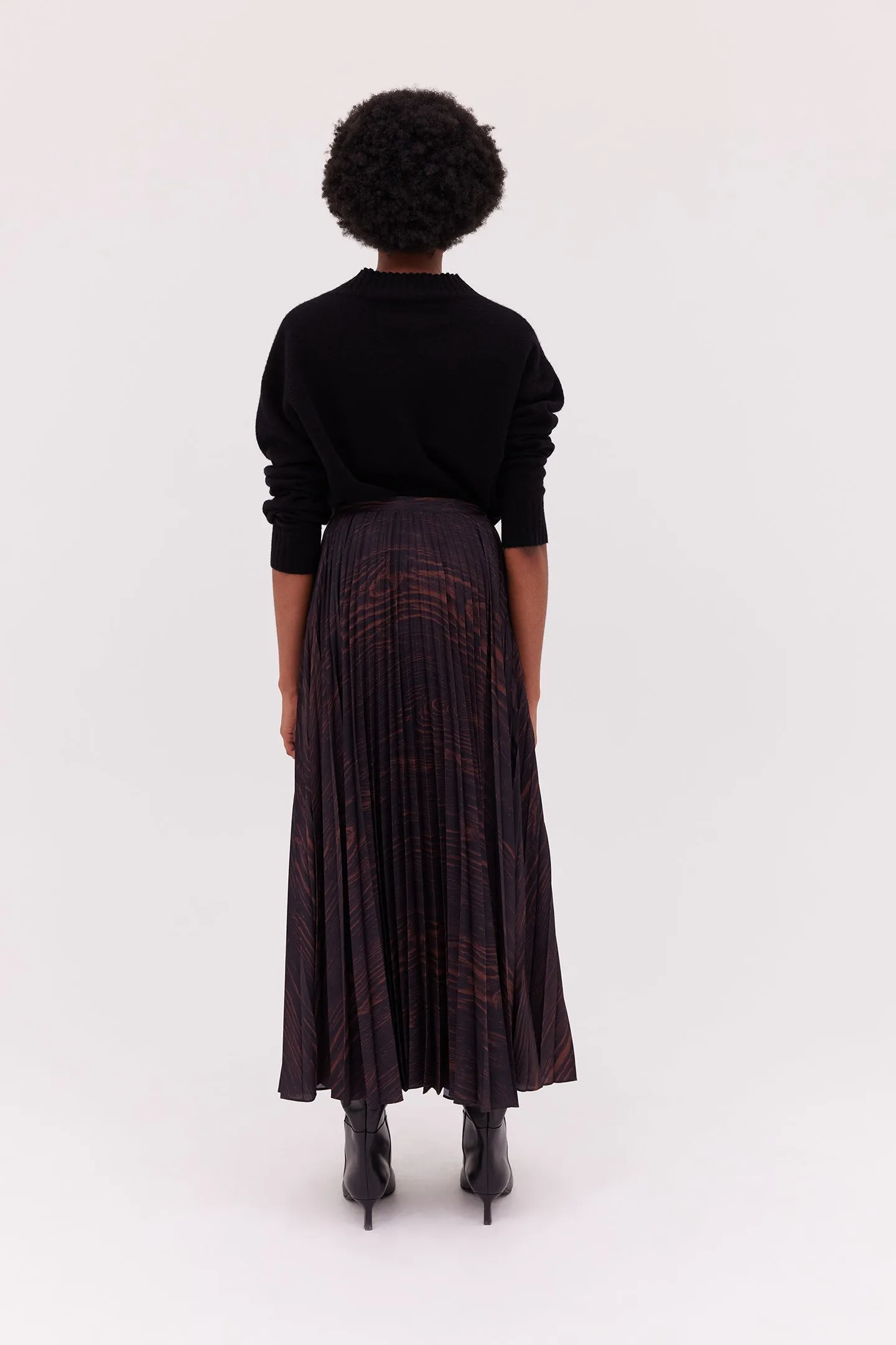 Sunray Pleat Midi Skirt