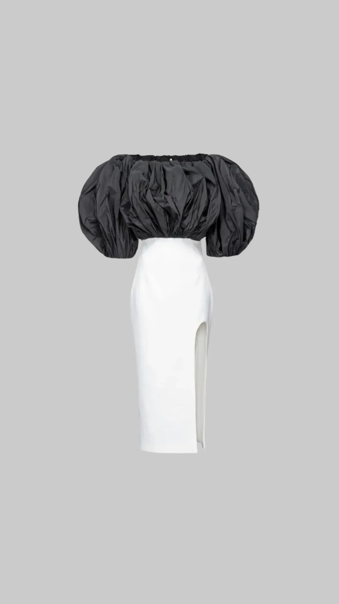 Taffeta Black and White Dress