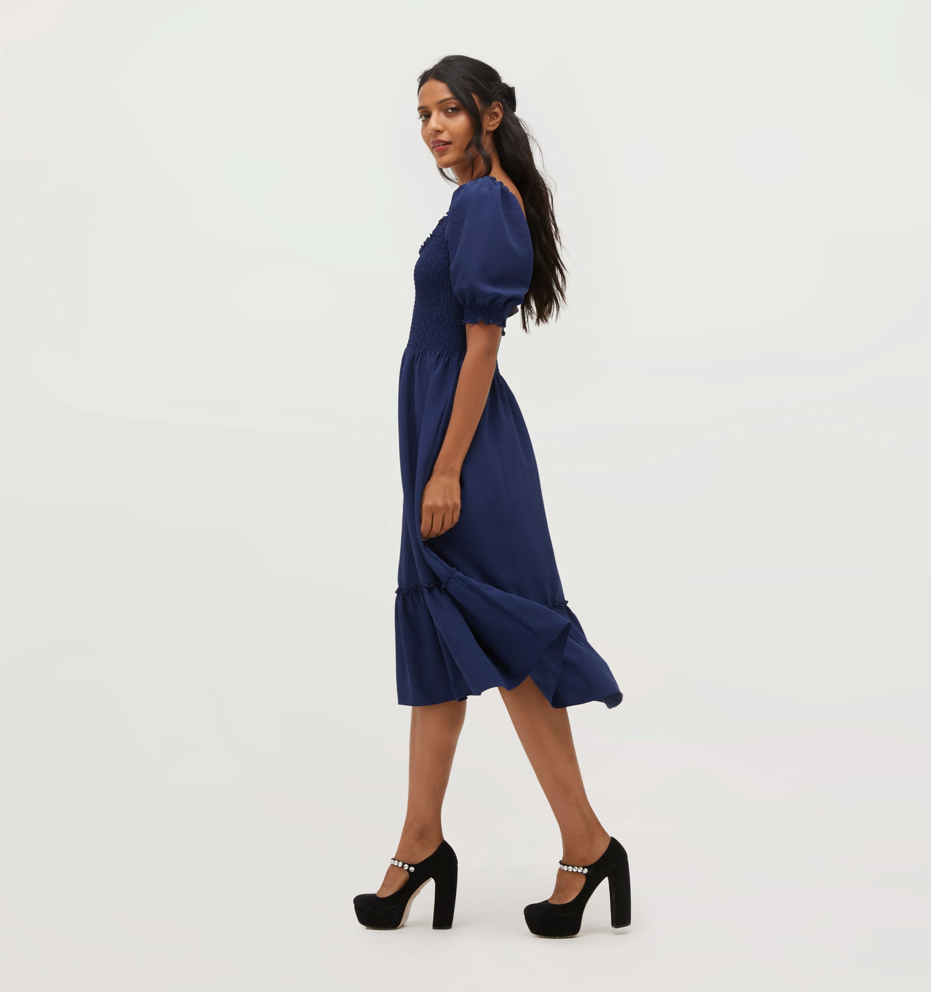 The Louisa Nap Dress - Navy Crepe