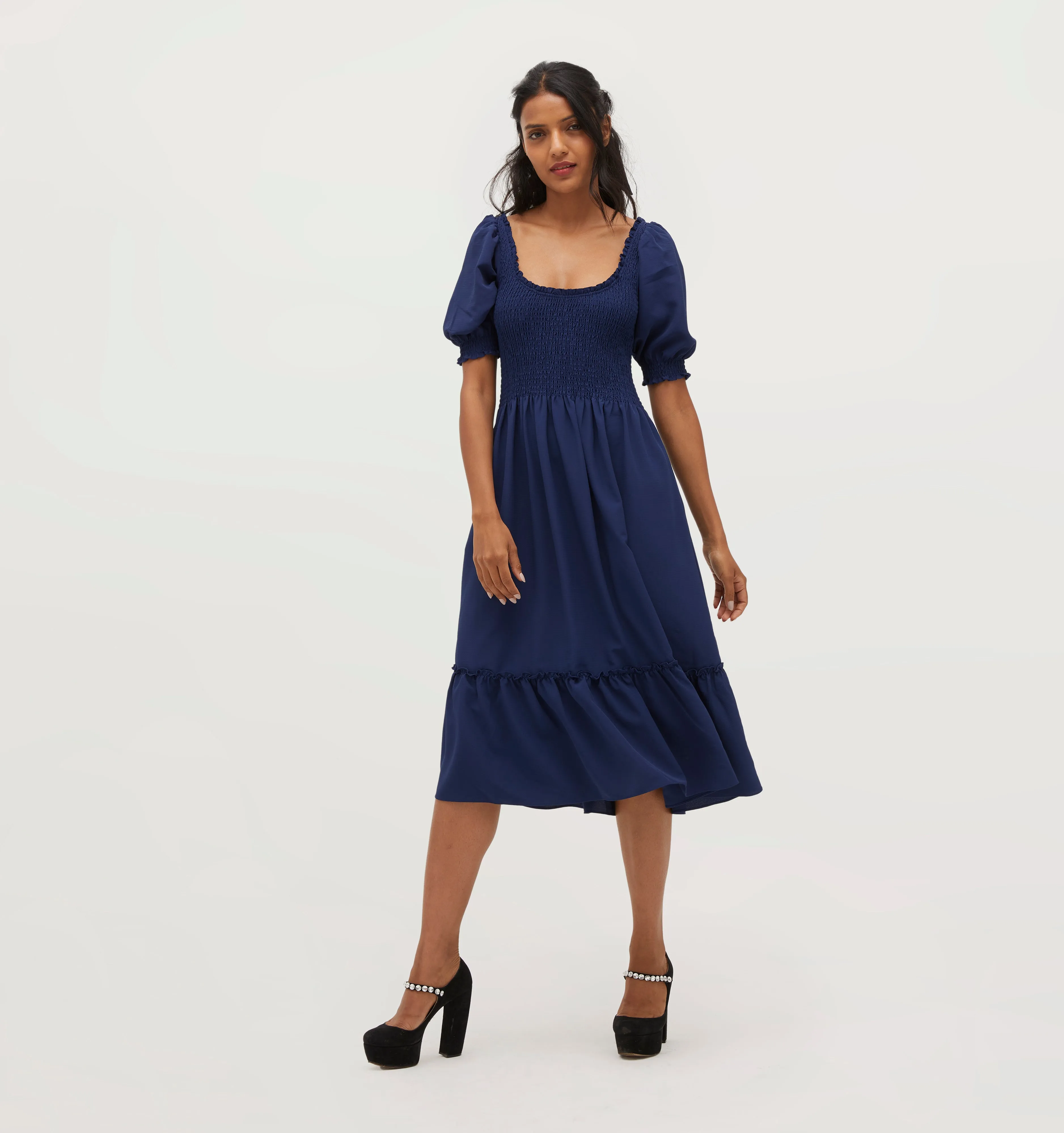 The Louisa Nap Dress - Navy Crepe