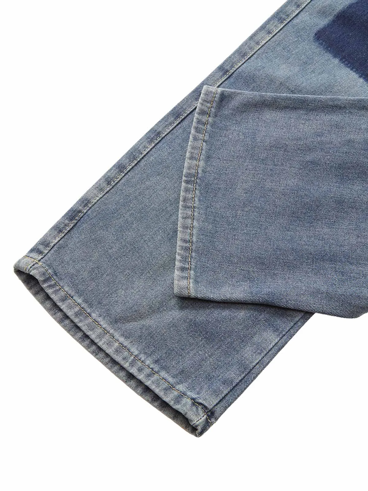 Thesupermade Drawstring Denim Patch Washed Jeans