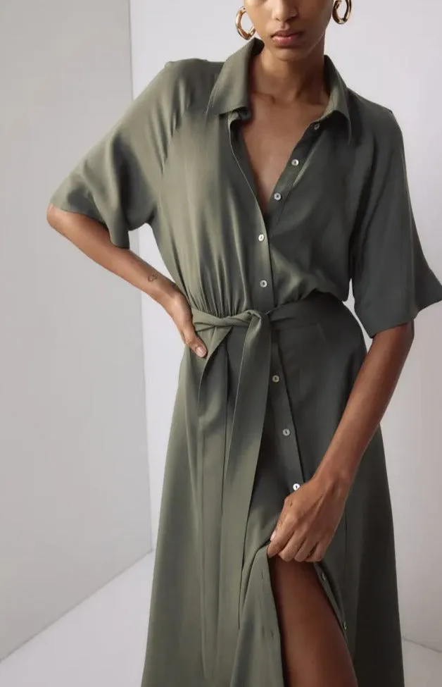 Tie-belt Shirt Dress