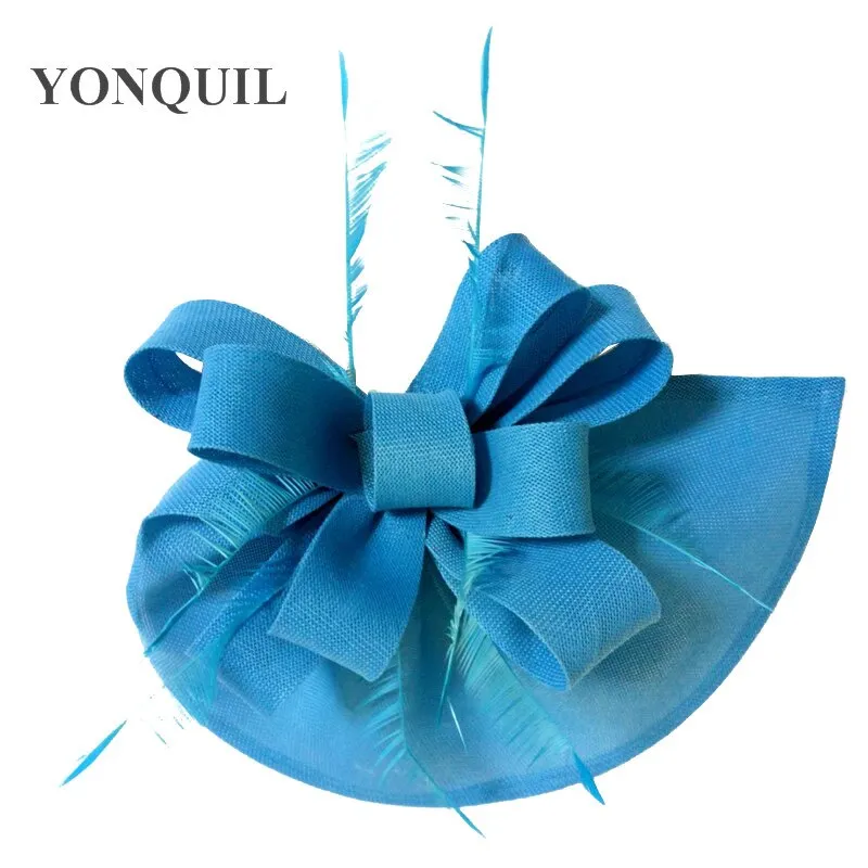 Vintage Big Derby Women Green Fascinators Hats Elegant Female Event Feather Headwear Race Hair Accessories Millinery Hats SYF66