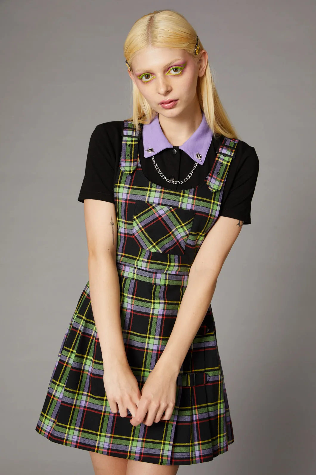 Vivid Tartan Goth Pinafore