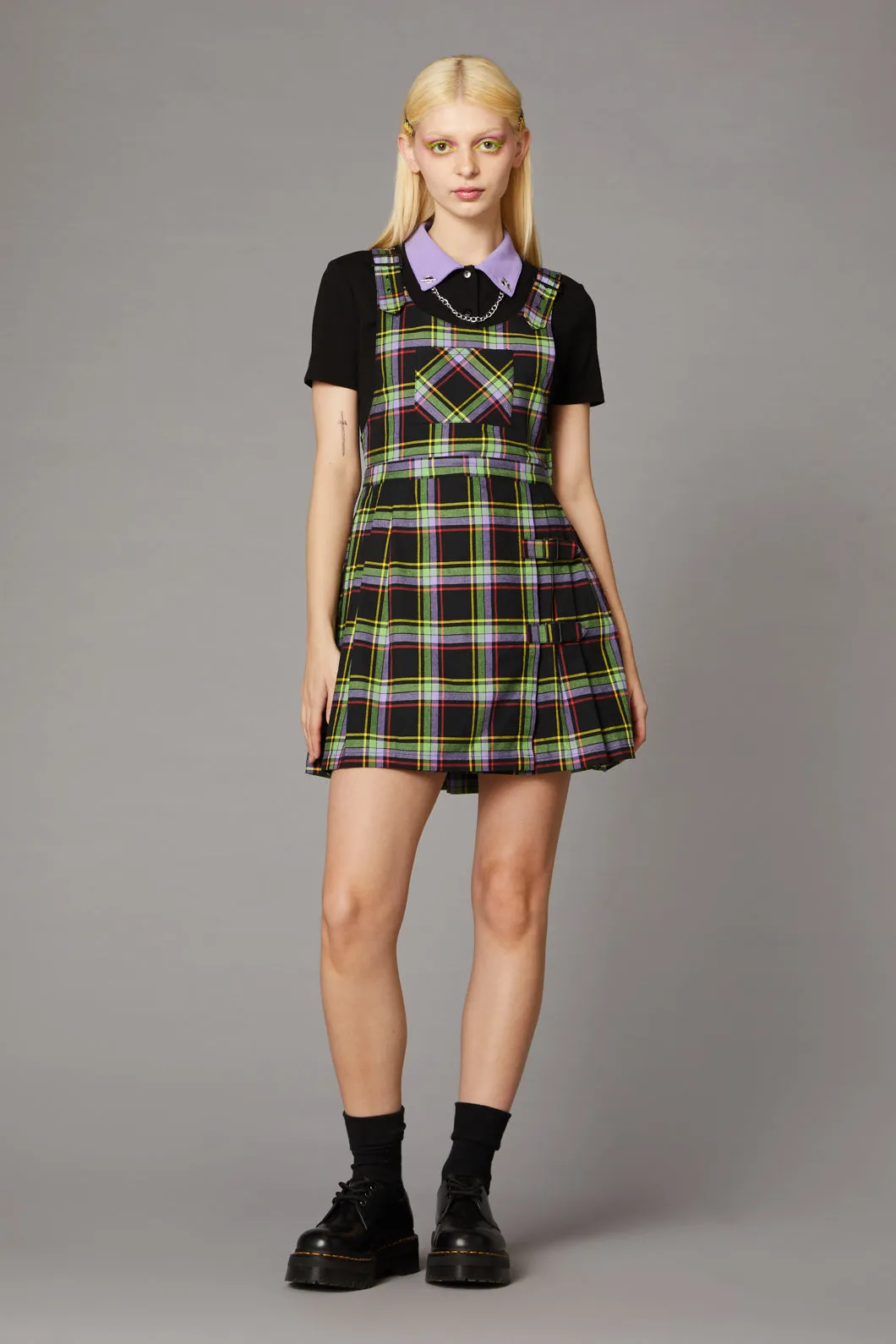 Vivid Tartan Goth Pinafore