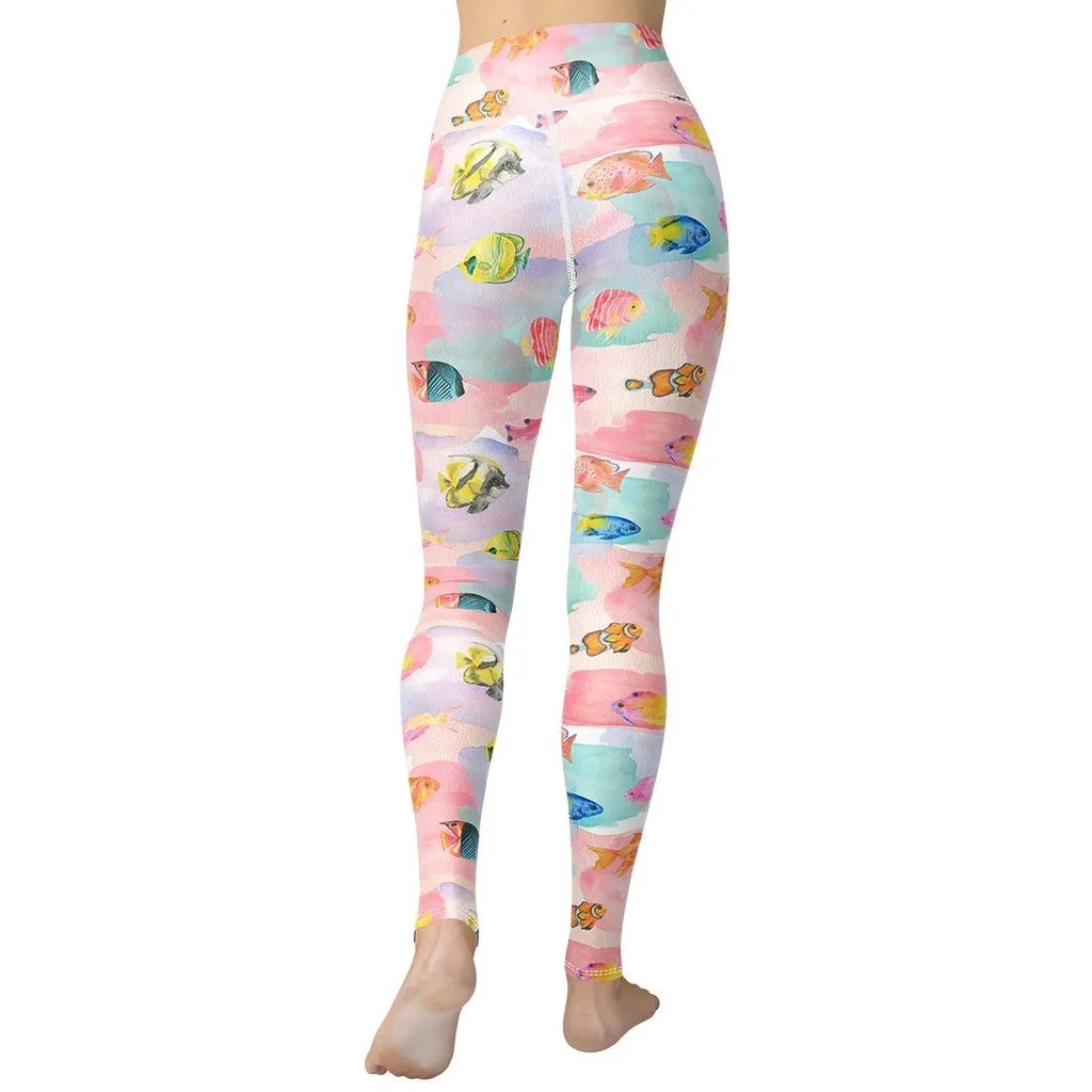 Watercolor Fish Yoga Leggings