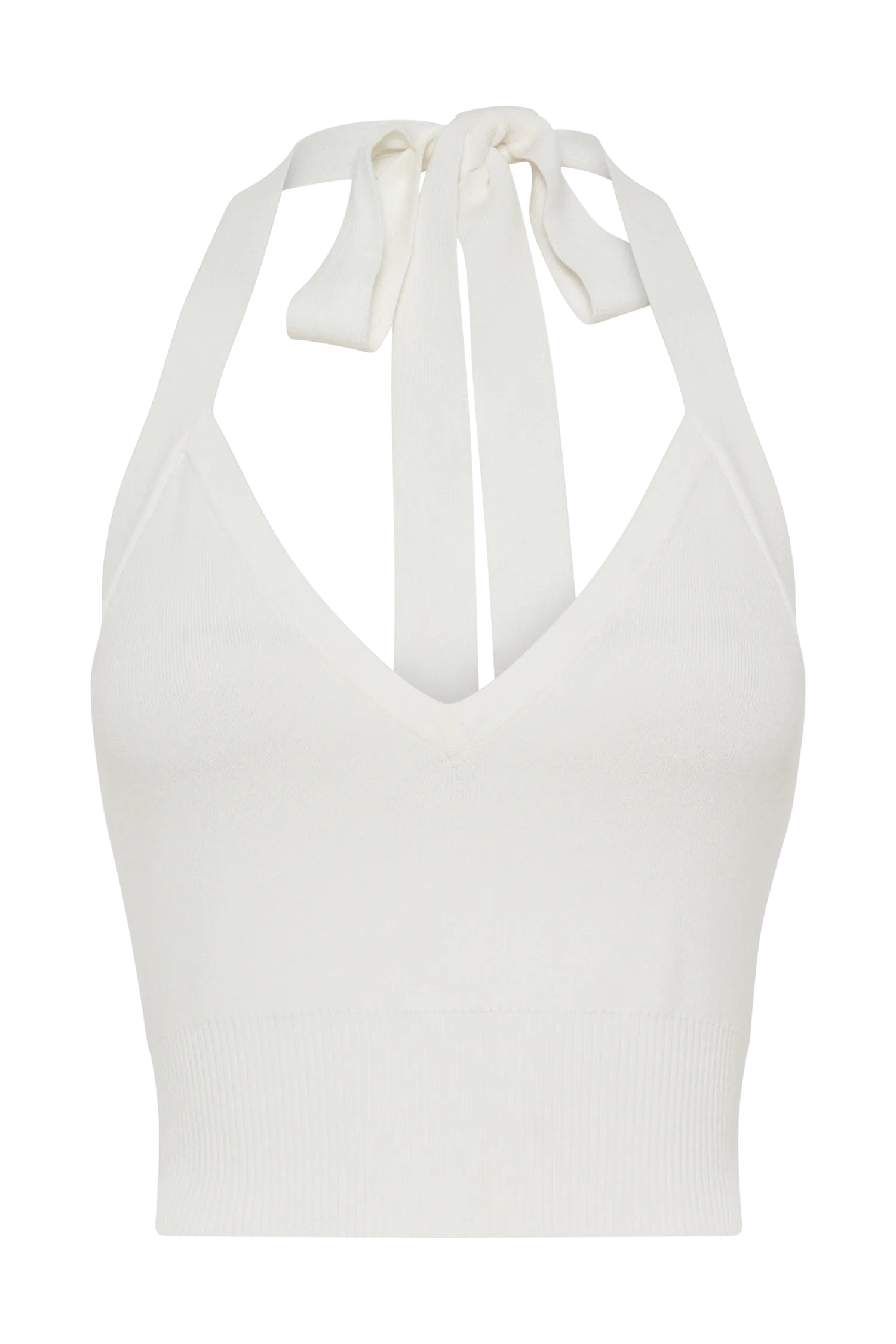 Wendy Halter Knit Top - Ivory