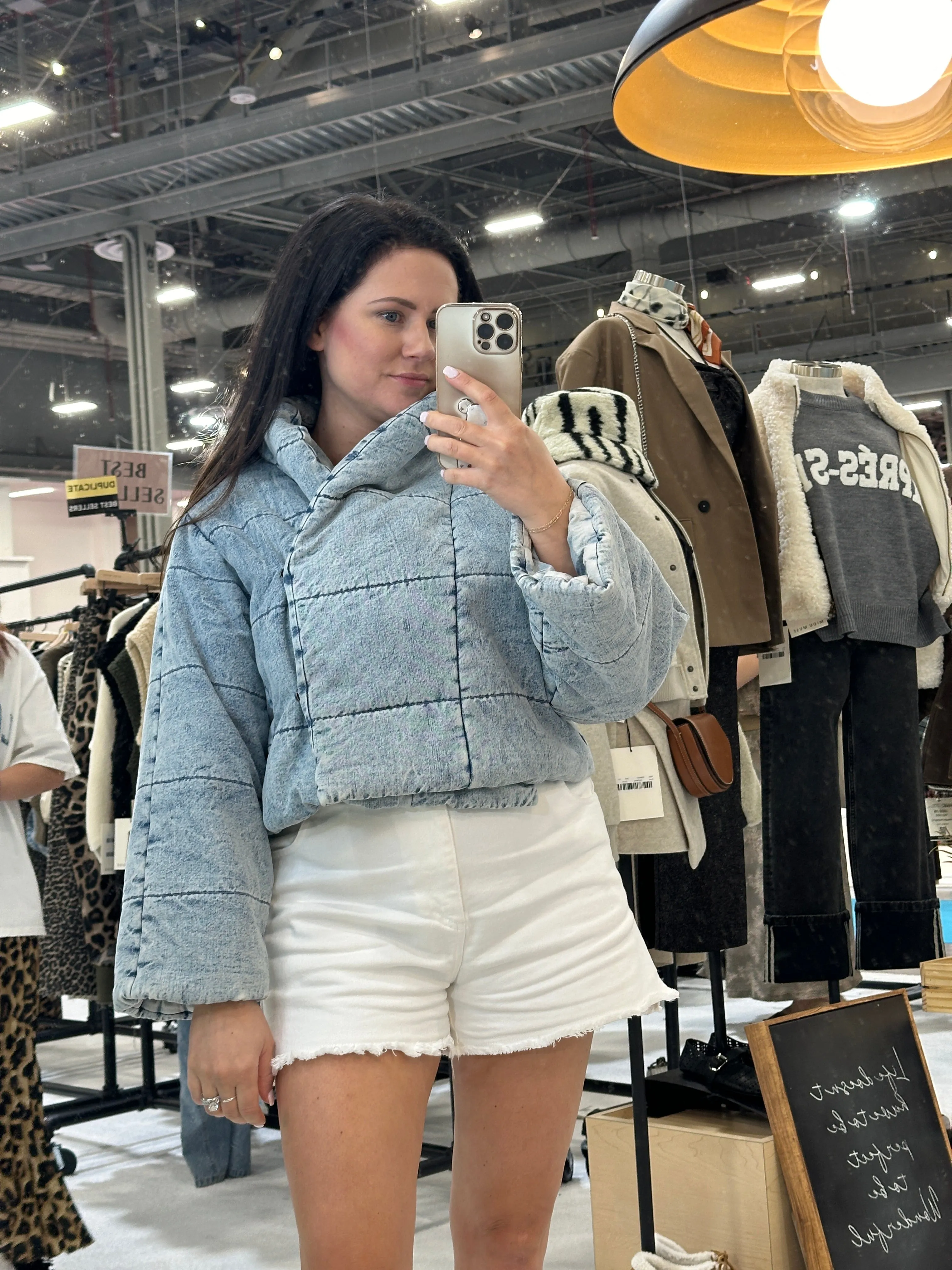 Winter Blues Denim Puff Jacket