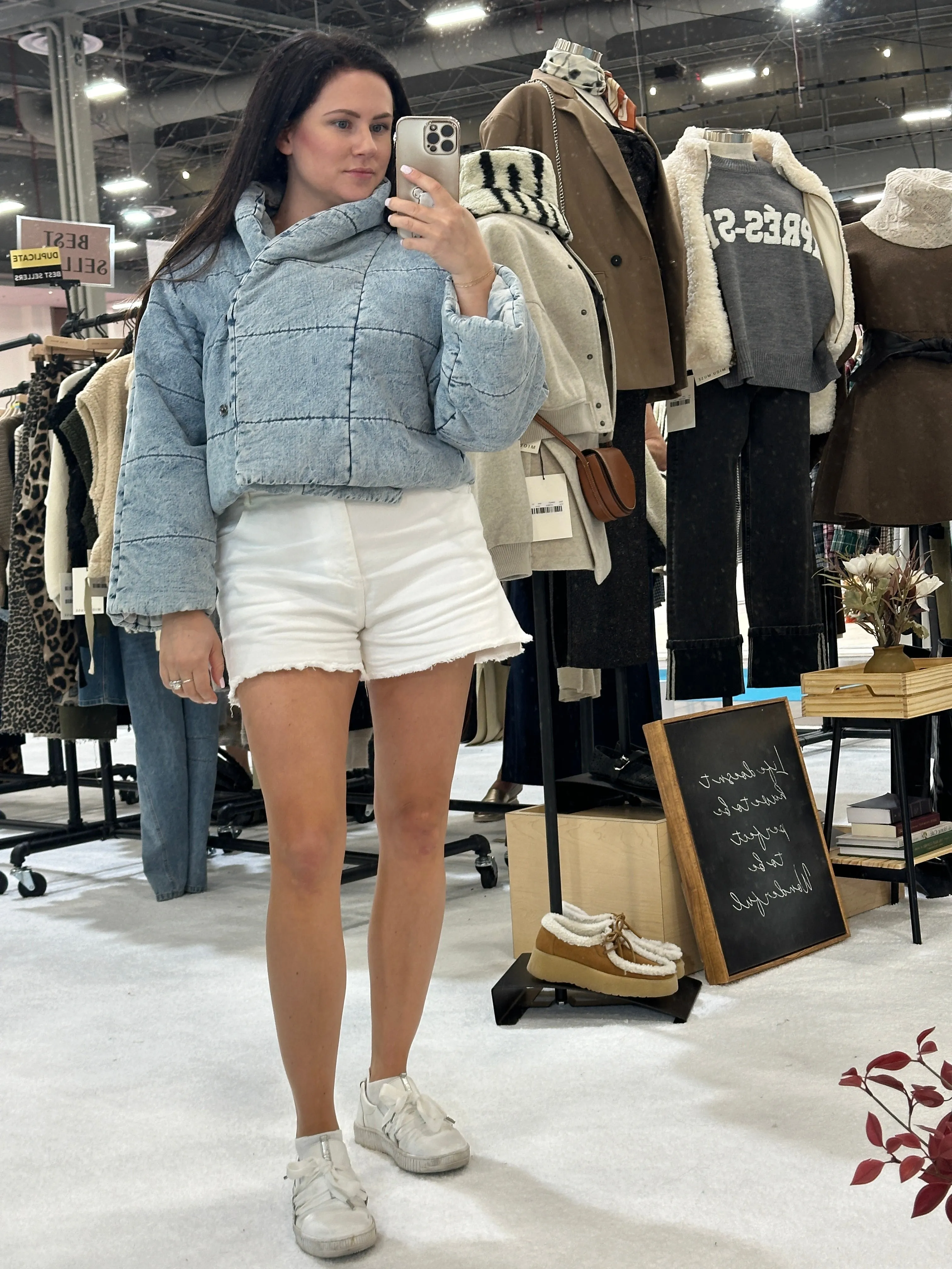 Winter Blues Denim Puff Jacket