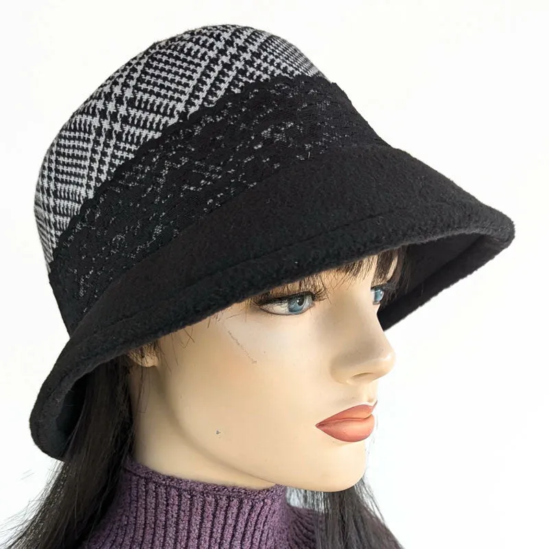 Winter Bucket Hat, with lace trim, assorted colors and fabric combos