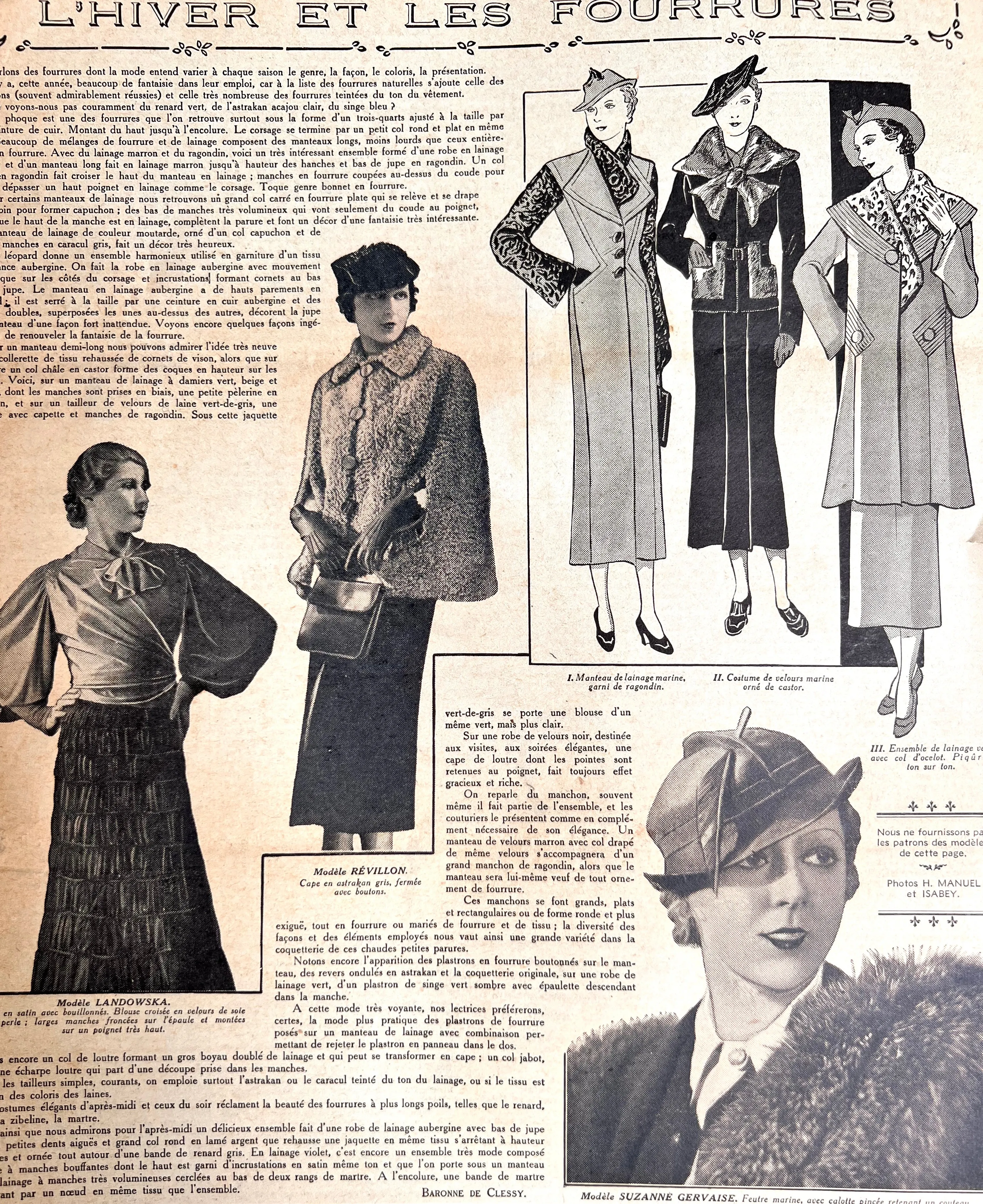 Winter Fashions incl. Mourning Coats and Childrens Toys in November 1935 Women's Paper Le Petit Echo de la Mode