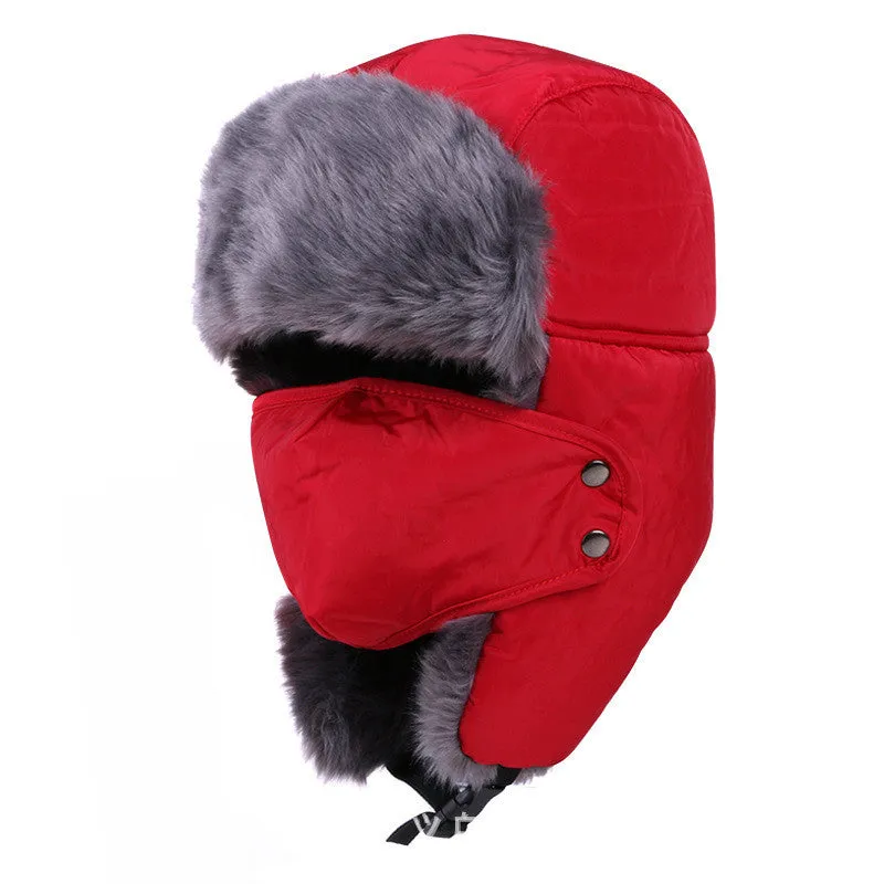 Winter Hat Bomber Hats For Men Women Outdoor Thickening Cotton Fur Winter Earflap Keep Warm Snow Caps Russian Ski Bomber Hats