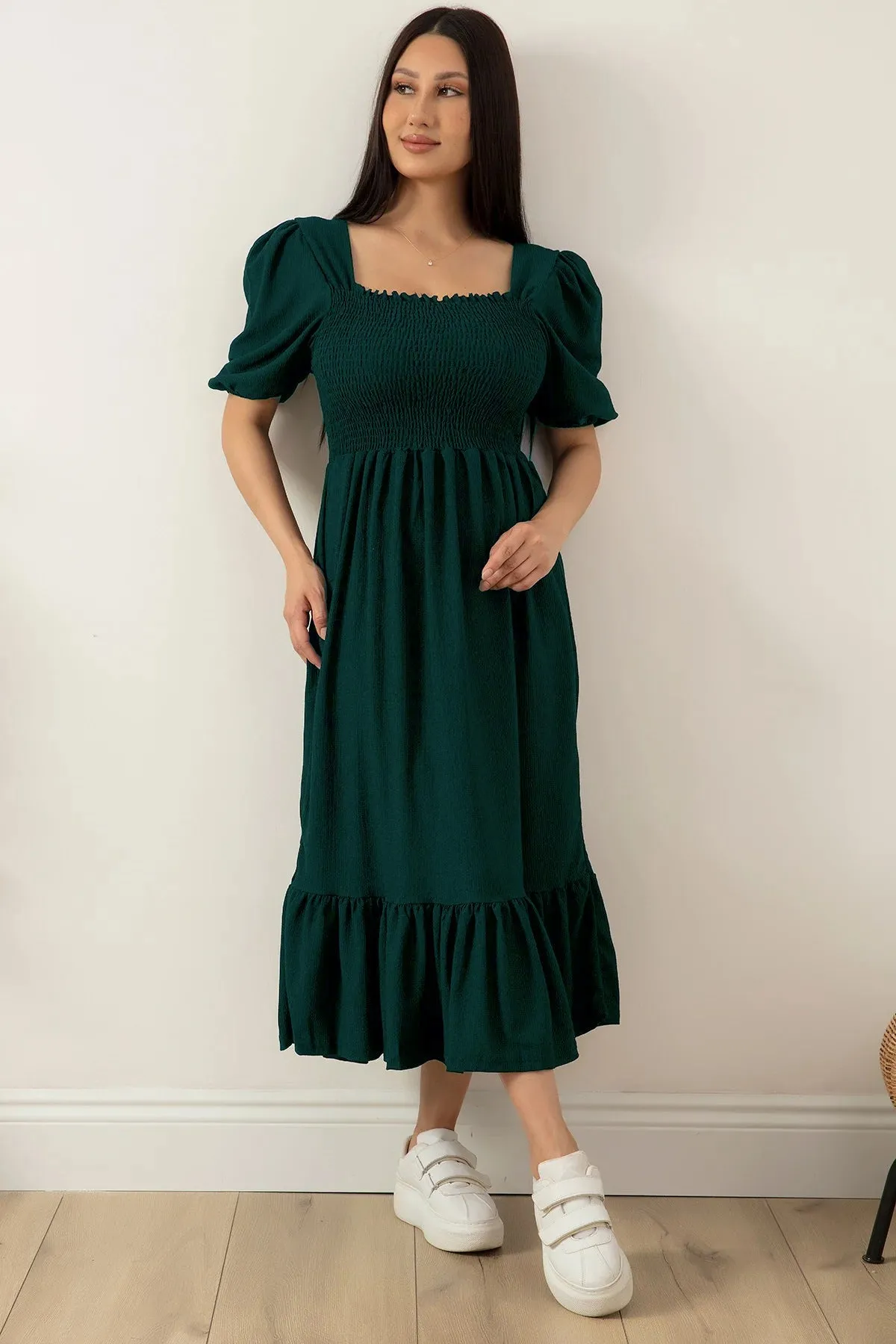 Women Solid Maxi Fit and Flare Dress