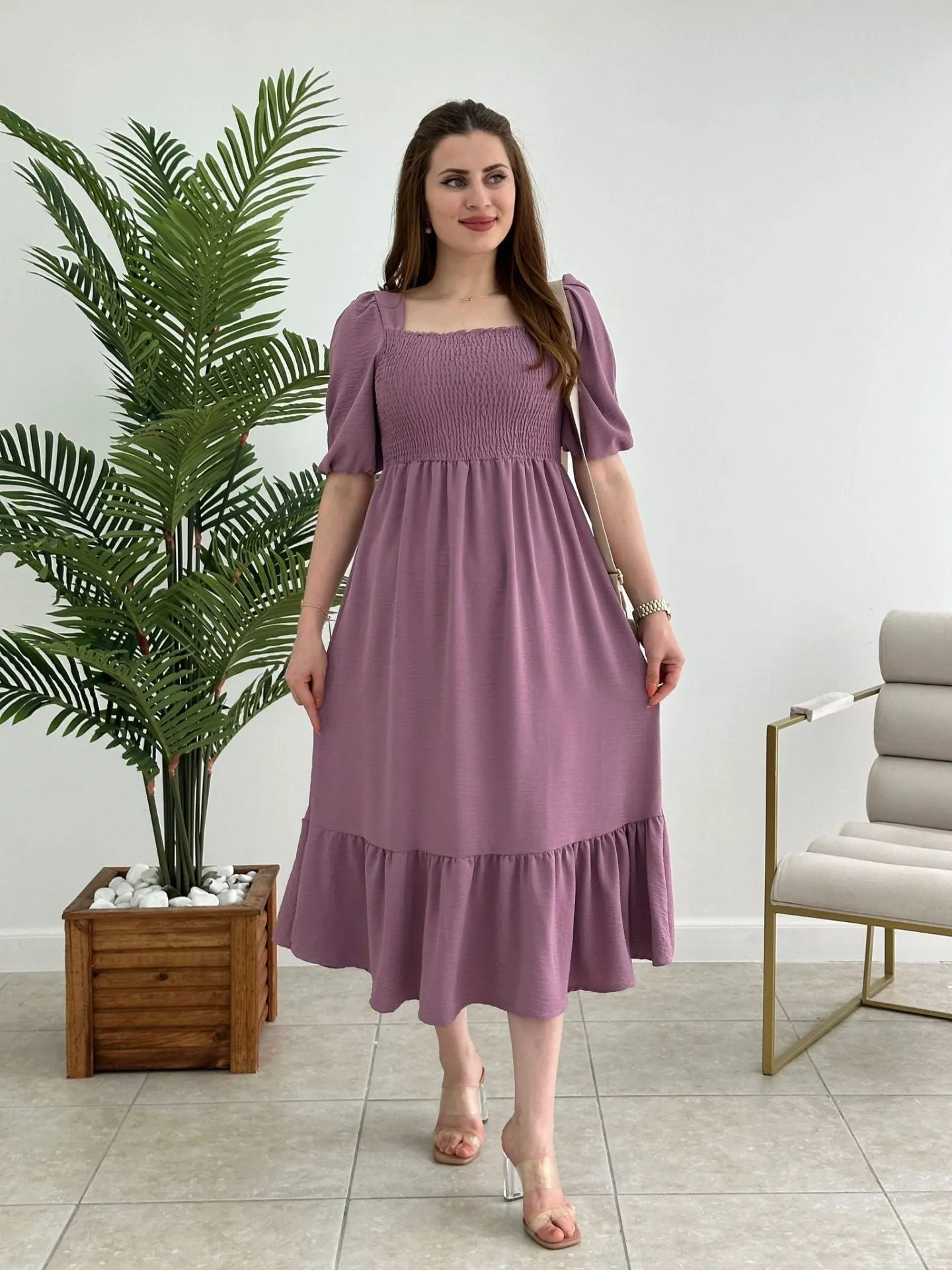 Women Solid Maxi Fit and Flare Dress