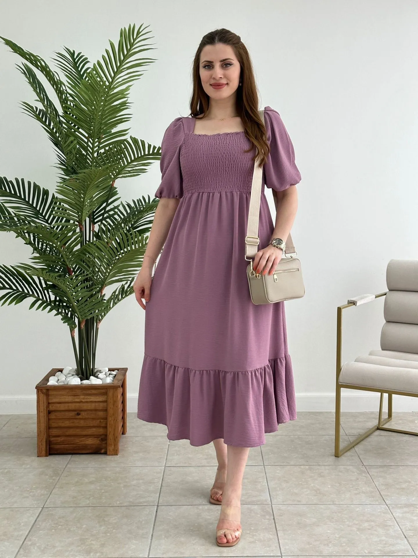 Women Solid Maxi Fit and Flare Dress