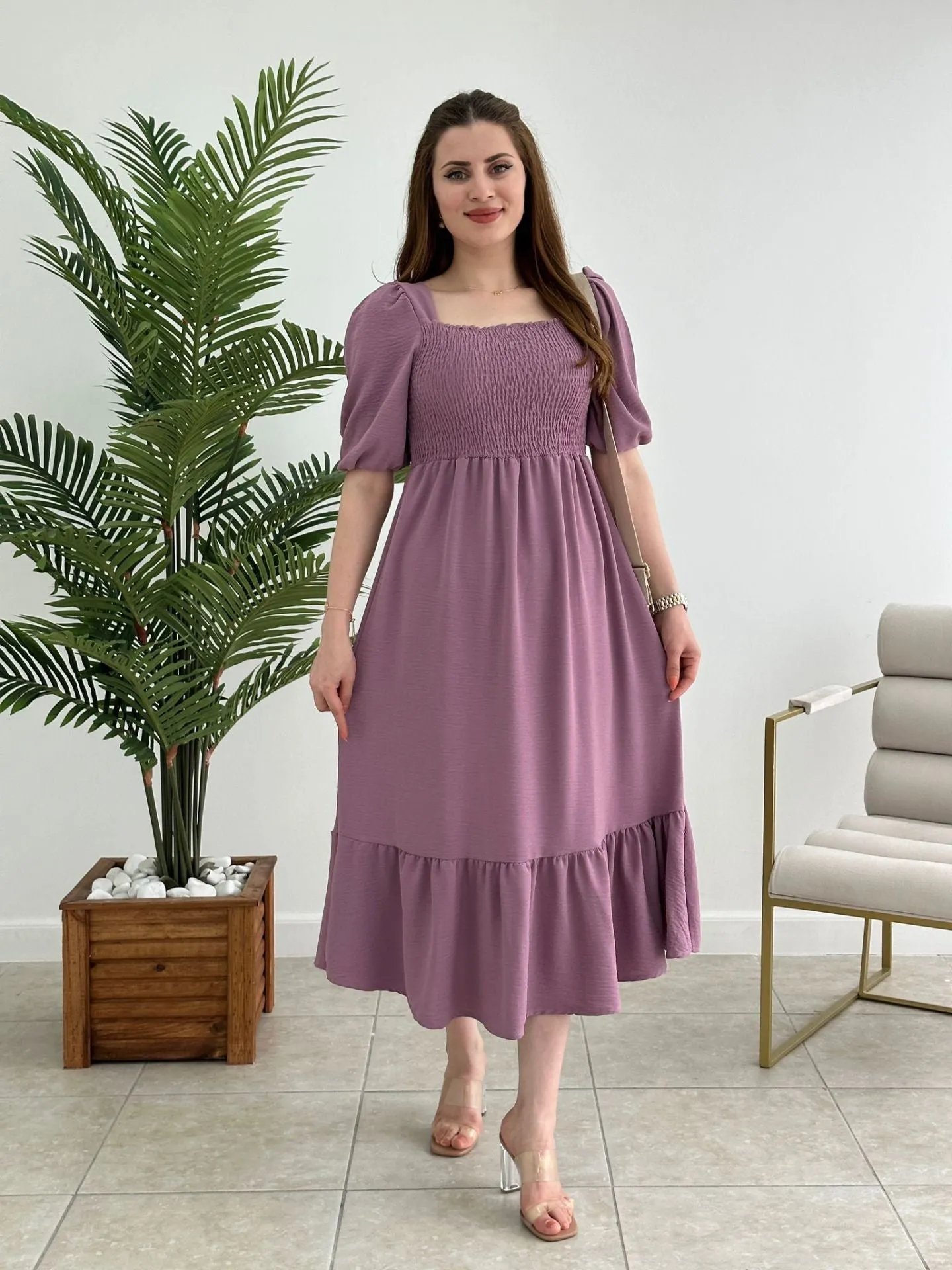 Women Solid Maxi Fit and Flare Dress