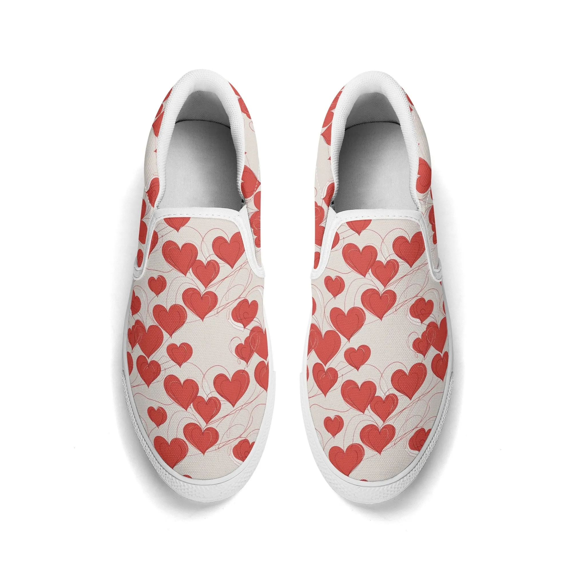 Womens Minimal Hearts Rubber Slip On Shoes