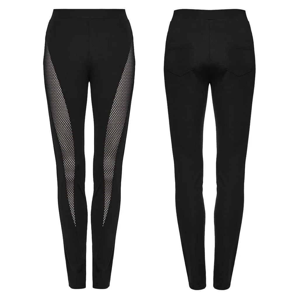 Women's Punk Mesh Splice Leggings