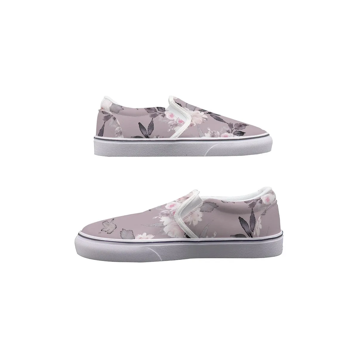 Women's Slip On Sneakers lavender leaf print