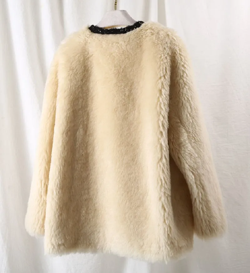 Women's Winter Casual Wool Loose Short O-Neck Coat