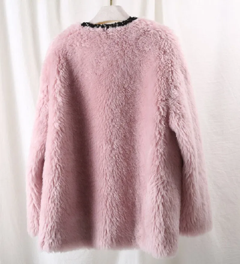 Women's Winter Casual Wool Loose Short O-Neck Coat