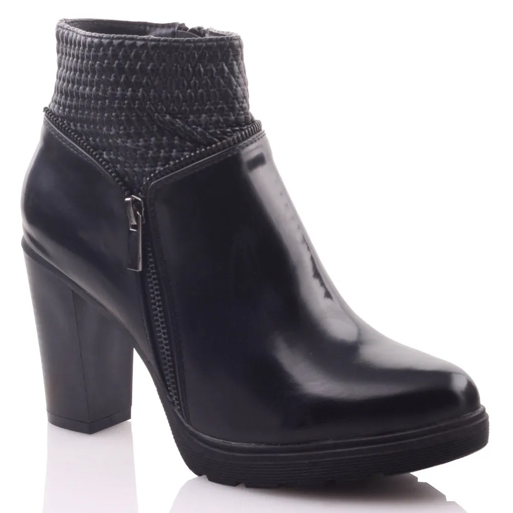 Womens ‘Zimemer’ Side Zipped Heeled Ankle Boots