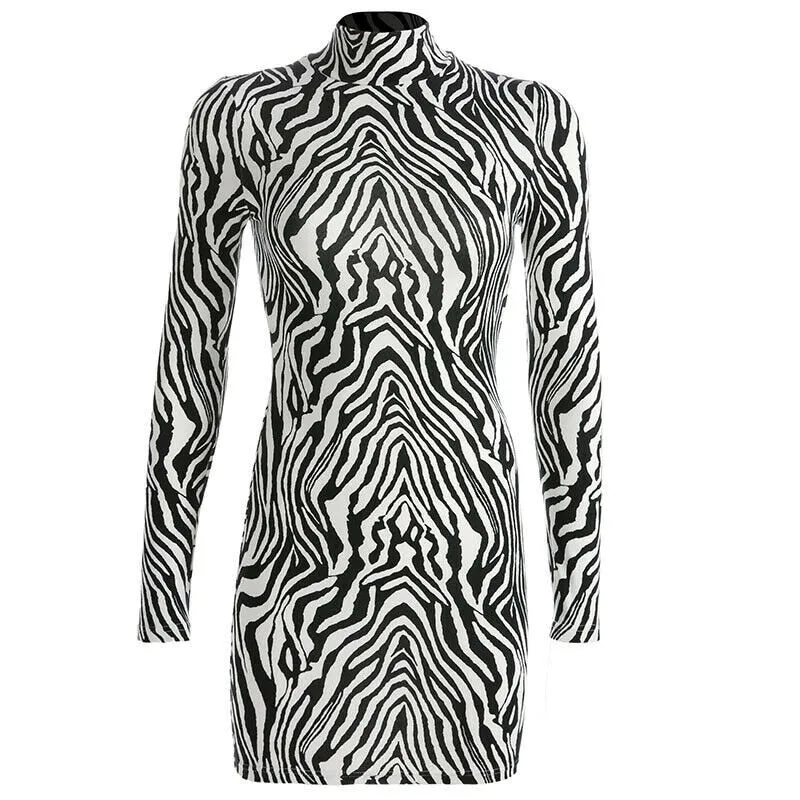 Zebra Striped Party Dress