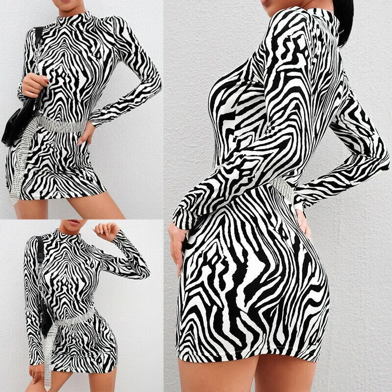 Zebra Striped Party Dress