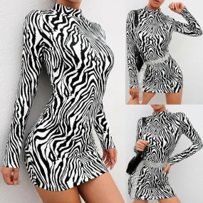 Zebra Striped Party Dress