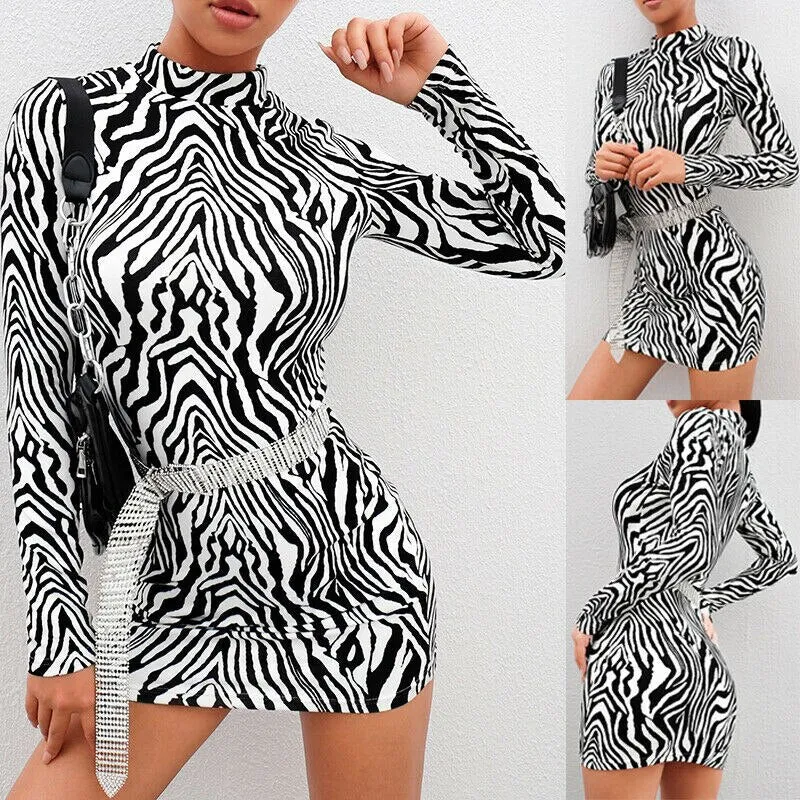 Zebra Striped Party Dress