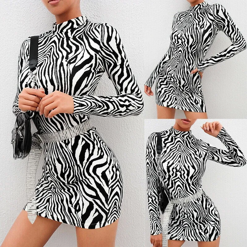 Zebra Striped Party Dress